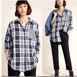 Anthropologie Pilcro The Bo Boyfriend Button Down Shirt